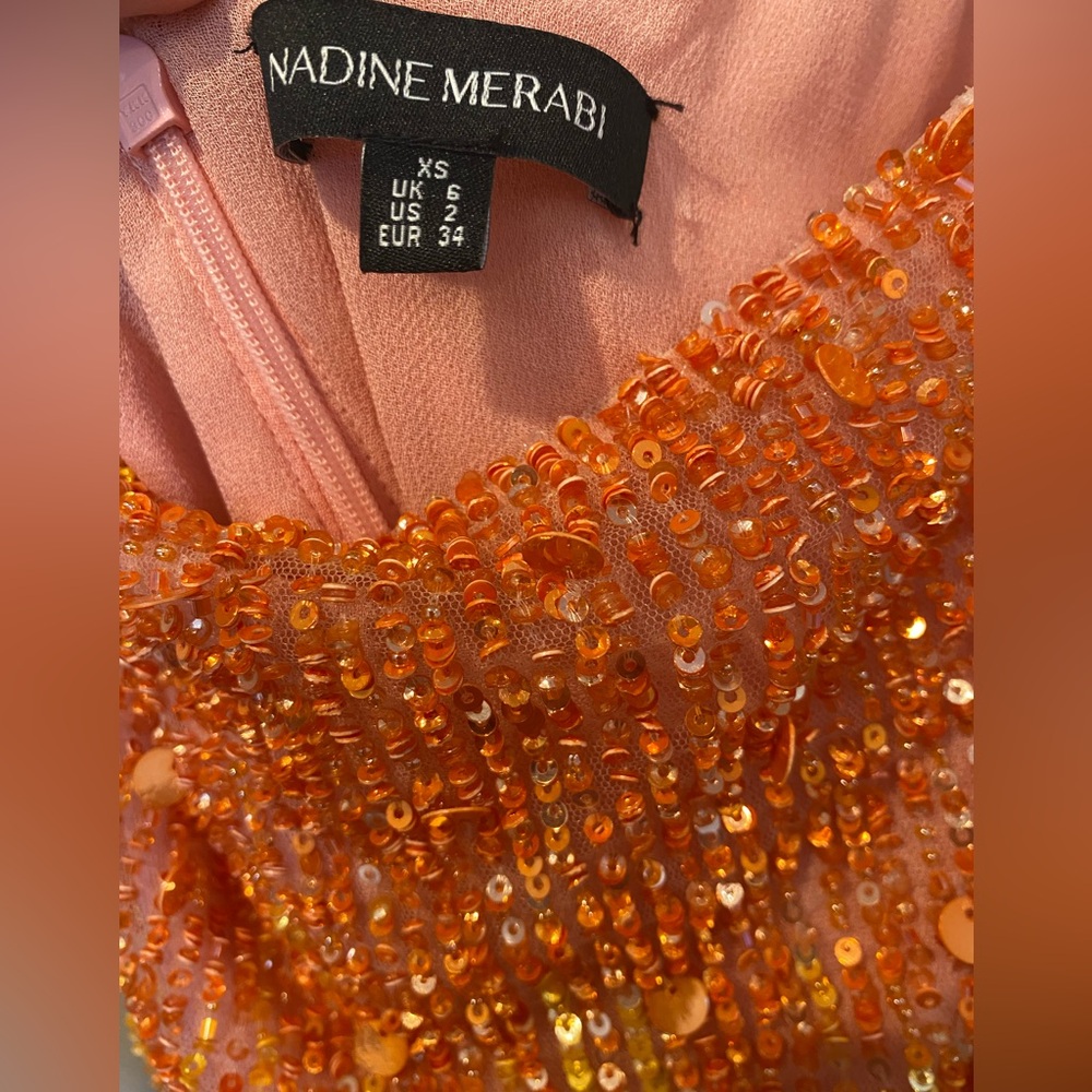 Nadine Merabi Cassie Sunset Feather Mini Dress - Picture 10 of 11